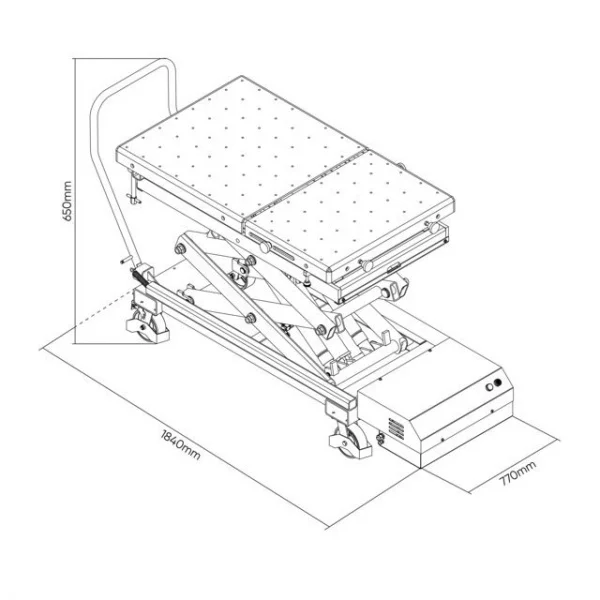 Jbm 54564 tavolo idraulico per batterie veicoli 1200 kg - dettaglio 6