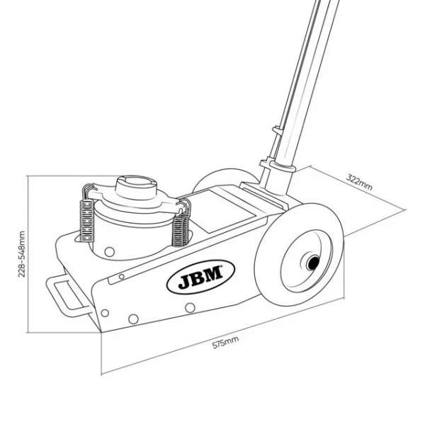 Jbm 54751 martinetto telescopico oleo-pneumatico 22 t - dettaglio 2