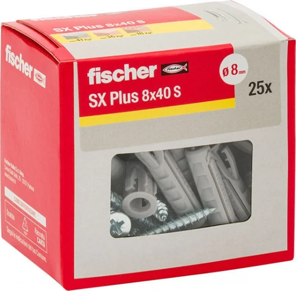 Fischer sx plus s hobby tassello in nylon con vite in confezione - dettaglio 4