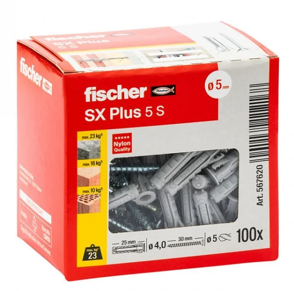 Fischer sx plus s tassello in nylon con vite in confezione - dettaglio 2