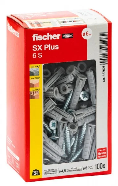 Fischer sx plus s tassello in nylon con vite in confezione - dettaglio 3