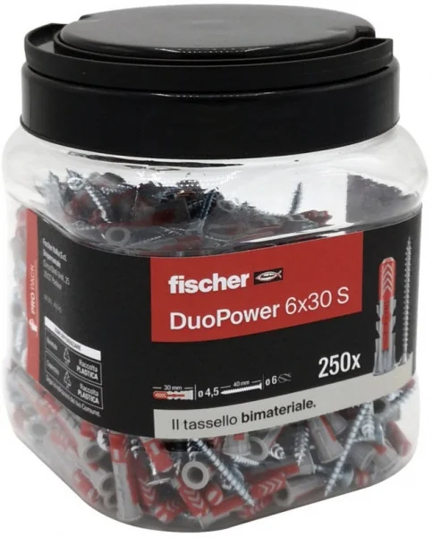 Fischer duopower s propack barattolo di tasselli bimateriale con viti - dettaglio 2