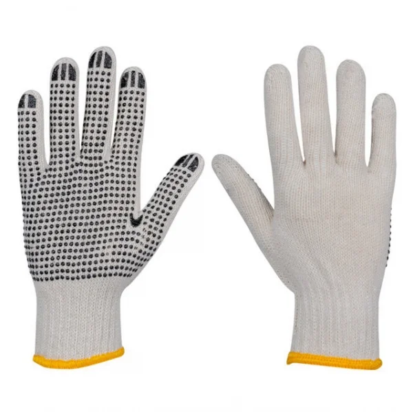 Jbm 51785 guanti in cotone con palmo rinforzato con punte in pvc - dettaglio 1