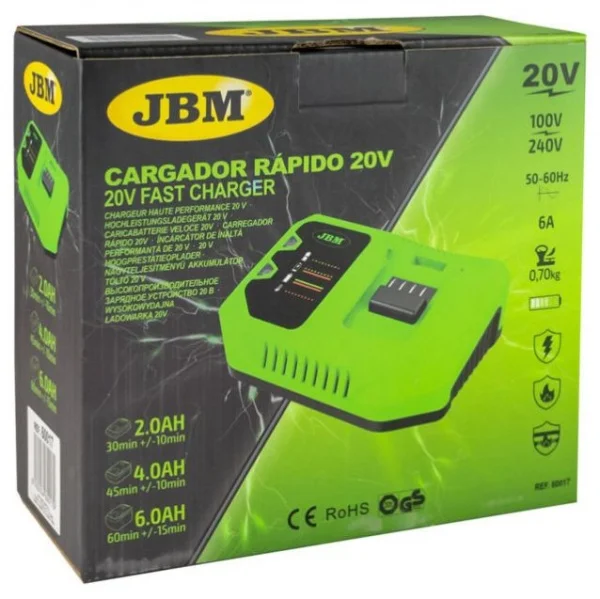 Jbm 60017 caricabatterie rapido 20 v da 6 a 60017 8435034600179 - dettaglio 3