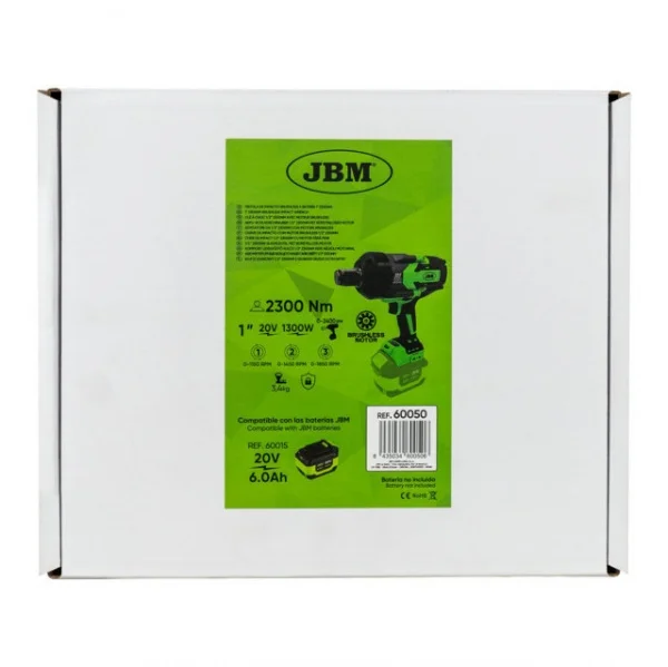 Jbm 60050 avvitatore a impulsi 20 v brushless 1800 nm senza batterie 60050 8435034600506 - dettaglio 5