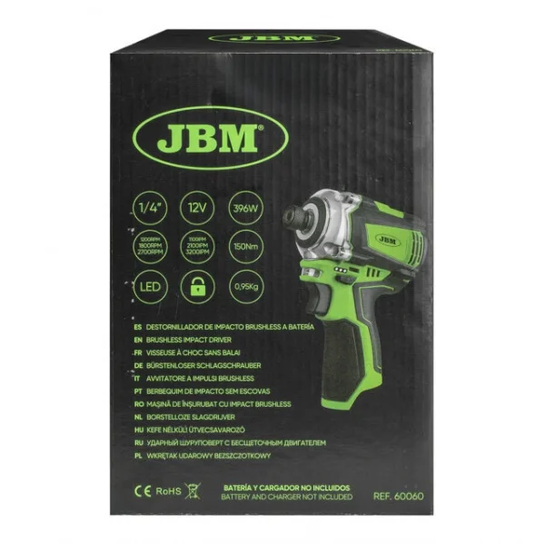 Jbm 60060 avvitatore a impulsi 12 v brushless 150 nm senza batterie 60060 8435034600605 - dettaglio 6