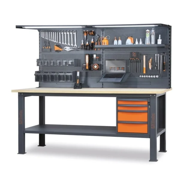 Beta c58bc-w2,1 4c/o+svr banco da lavoro completo con piano in legno 2,1 m e 4 cassetti 058000723 - dettaglio 2