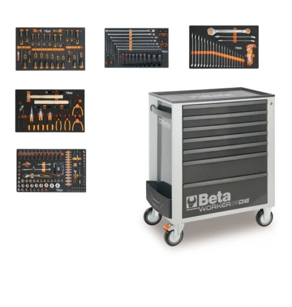 Beta bw 2400s7/5m cassettiera mobile con assortimento in termoformati 262 pz. 024006851 - dettaglio 2