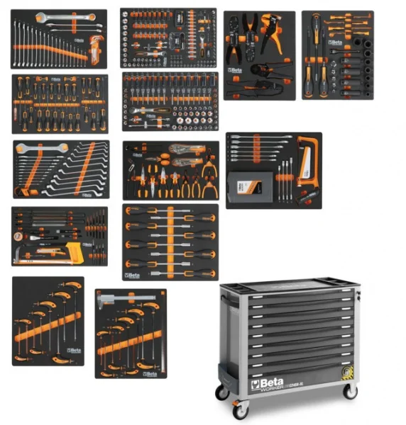 Beta bw 2400s xl9/e-xl cassettiera antiribaltamento con assortimento in termoformati 487 pz. 024006361 - dettaglio 2