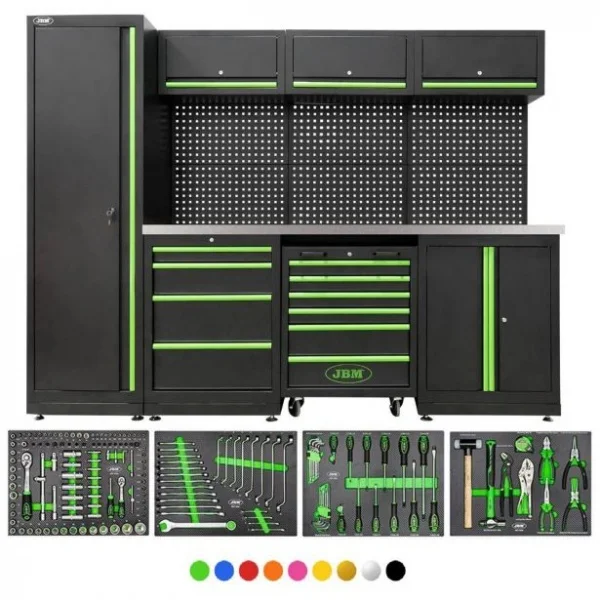 Jbm serie588 composizione arredo officina con assortimento da 172 utensili - dettaglio 1