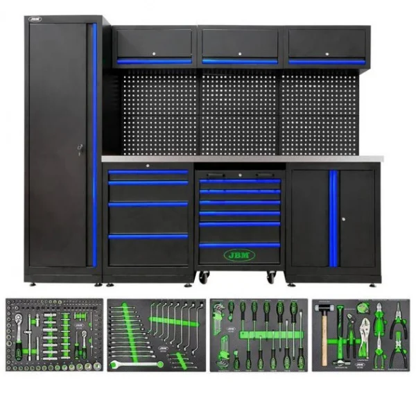 Jbm serie588 composizione arredo officina con assortimento da 172 utensili - dettaglio 2