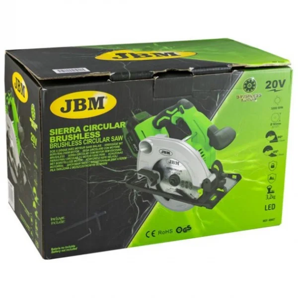 Jbm 60007 sega circolare 20 v brushless senza batterie - dettaglio 6