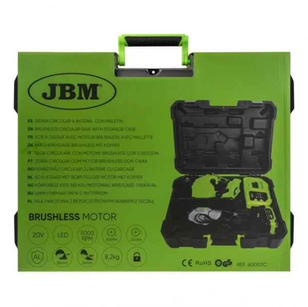 Jbm 60007c sega circolare 20 v brushless con batterie - dettaglio 5