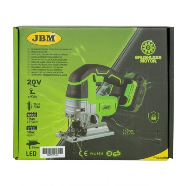 Jbm 60010 seghetto 20 v brushless senza batterie - dettaglio 5