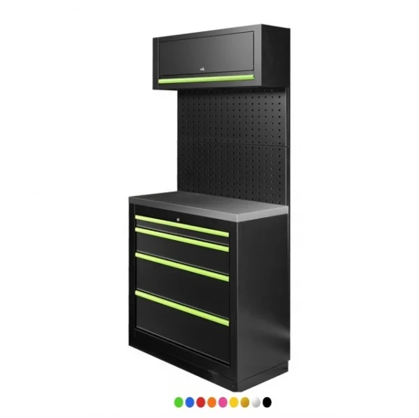 JBM SERIE593 Composizione arredo officina con armadio a 4 cassetti