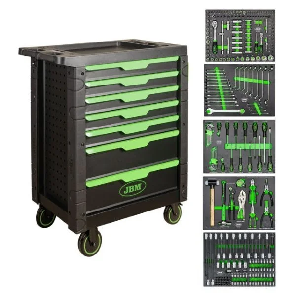 JBM SERIE489 Cassettiera a 7 cassetti con assortimento 276 Pz.