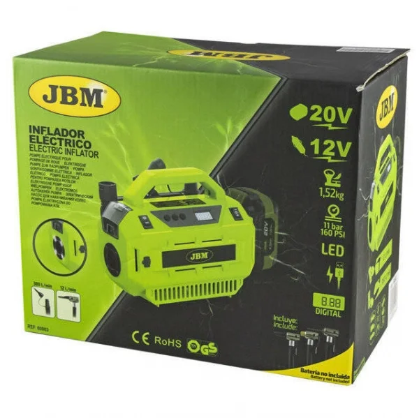 Jbm 60003 pompa gonfiaggio 20 v senza batterie - dettaglio 6
