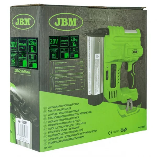 Jbm 60037 graffettatrice chiodatrice 20 v senza batterie - dettaglio 4