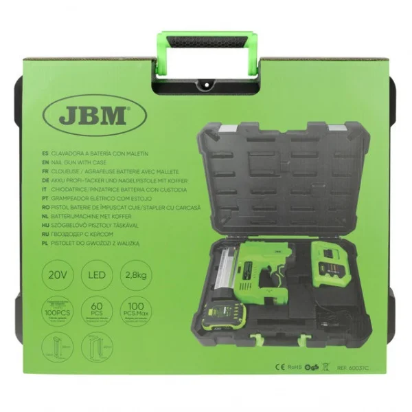 Jbm 60037c graffettatrice chiodatrice 20 v a batteria - dettaglio 5