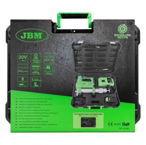 Jbm 60038c pistola per grasso 20 v a batteria - dettaglio 5