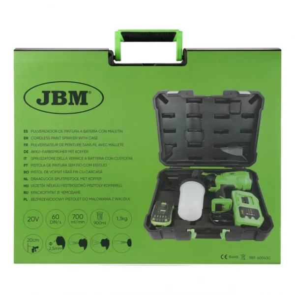 Jbm 60043c spruzzatore vernice 20 v a batteria - dettaglio 5