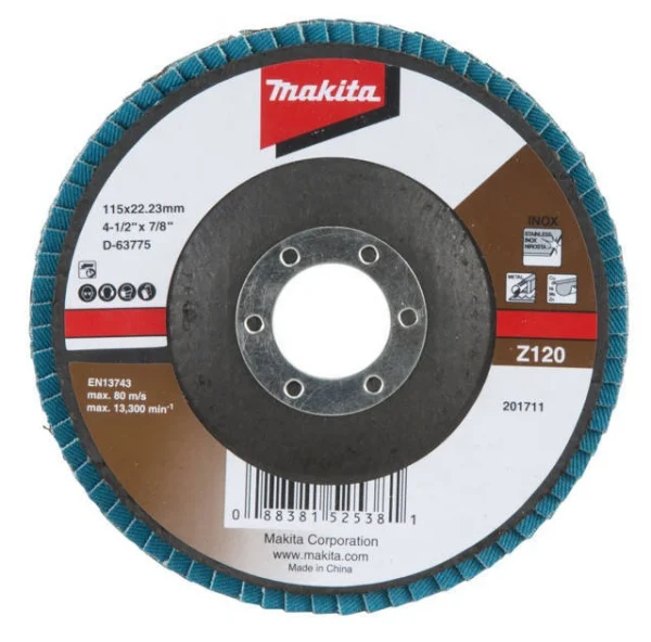 Makita disco lamellare angolato 115 mm in ossido di zinco per metallo - dettaglio 5