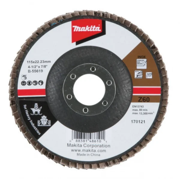 Makita disco lamellare 115 mm in ossido di zinco per acciaio inossidabile - dettaglio 2