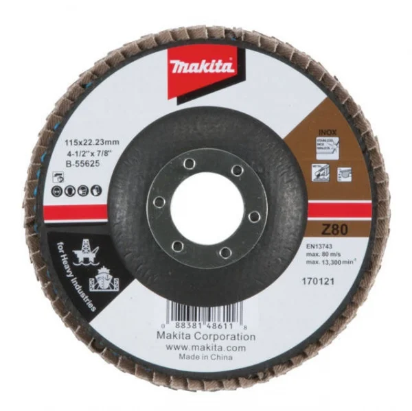 Makita disco lamellare 115 mm in ossido di zinco per acciaio inossidabile - dettaglio 3