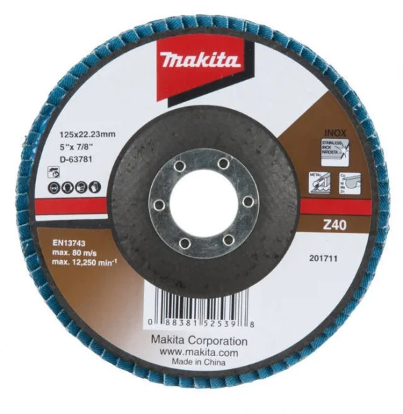 Makita disco lamellare angolare 125 mm in ossido di zirconio - dettaglio 1