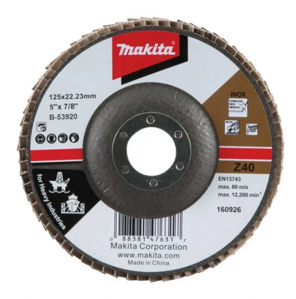 Makita disco lamellare 125 mm in allumina di zirconio - dettaglio 1