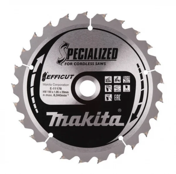 Makita e-11178 lama tct efficut 190x20 per seghe circolari - dettaglio 1