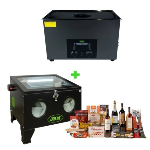 Jbm serie491c set pulitore ad ultrasuono 30 l e sabbiatrice 90 l - dettaglio 1