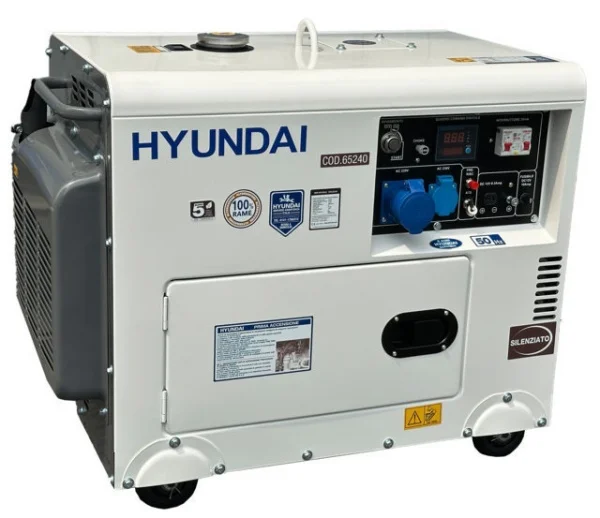 Hyundai 65240 generatore a diesel monofase silenziato 5 kw - dettaglio 1