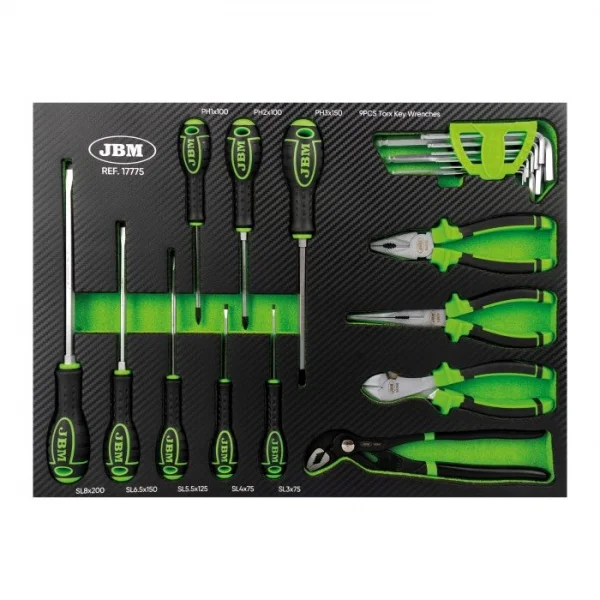 Jbm 54834 cassettiera verde 7 cassetti con utensili 154 pz. - dettaglio 6