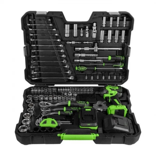 JBM 54863 Avvitatore a impulsi 800 Nm a batteria con assortimento 152 Pz. - 54863
