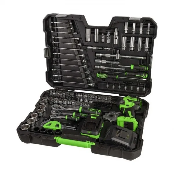 JBM 54863 Avvitatore a impulsi 800 Nm a batteria con assortimento 152 Pz. - 54863
