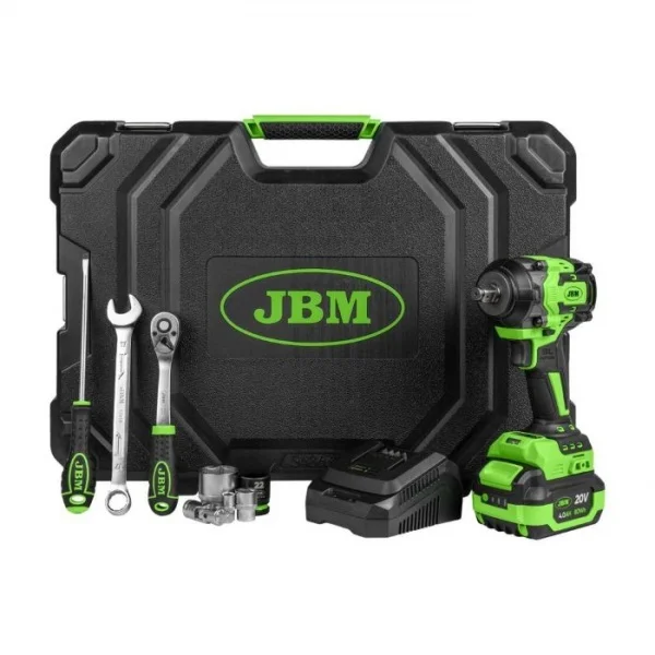 JBM 54863 Avvitatore a impulsi 800 Nm a batteria con assortimento 152 Pz. - 54863