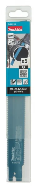 Makita e-26216 lama 260 mm per seghetto 5 pz. - dettaglio 3