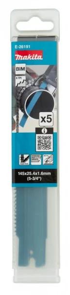 Makita e-26191 lama 145 mm per seghetto 5 pz. - dettaglio 3