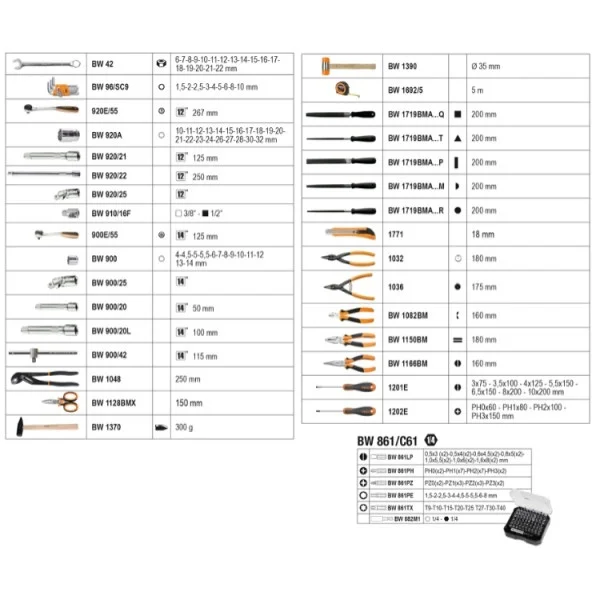 Beta BW 5958U Assortimento utensili con accessori 157 Pz. 059456157 - 059456157