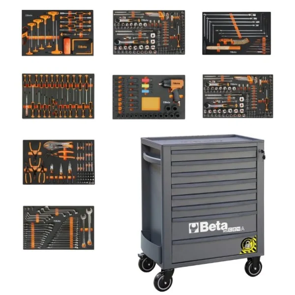 Beta 2400 RSC24/8-VAL/A Cassettiera antracite 8 cassetti con assortimento 445 Pz. 024004026 - 024004026