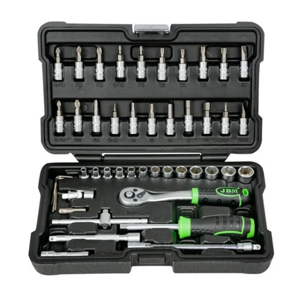 Jbm 54109 set utensili con bussole esagonali 1/4" 46 pz. - dettaglio 1