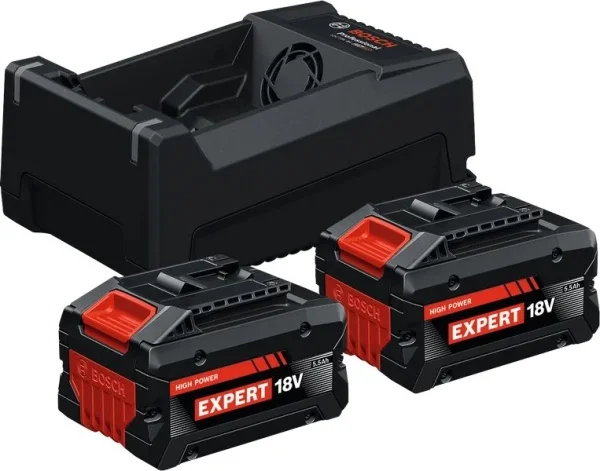 Bosch set 2 batterie 18 v 5,5 ah e caricabatterie  cod. 1600a0373p - dettaglio 1