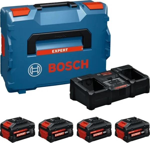 Bosch set 2 batterie 18 v 5,5 ah, 2 batterie 18 v 8,0 ah e caricabatterie doppio cod. 1600a0373y - dettaglio 1