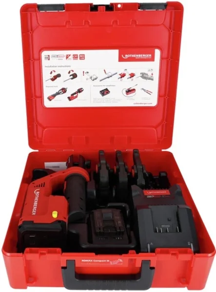 Rothenberger romax compact iii ampshare pressatrice elettroidraulica 19 kn set ganasce m a batteria 1000004274 - dettaglio 1