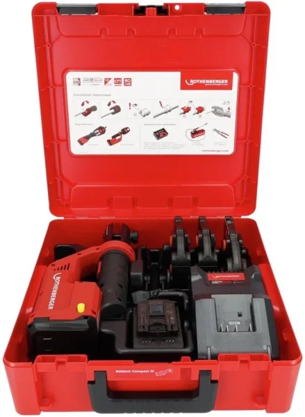 Rothenberger romax compact iii ampshare pressatrice elettroidraulica 19 kn set ganasce th a batteria 1000004280 - dettaglio 1