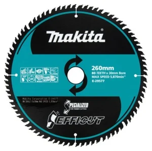 Makita lama tct efficut 260x30 mm 80 denti per legno e-29577 - dettaglio 1