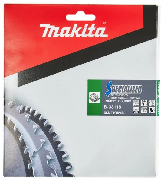 Makita lama tct specialized per sega circolare 190x30 mm 24 denti b-33118 - dettaglio 2