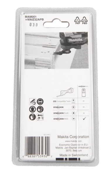 Makita lama per utensile multifunzione starlock max 32x80 mm per legno e metallo b-66400 - dettaglio 4