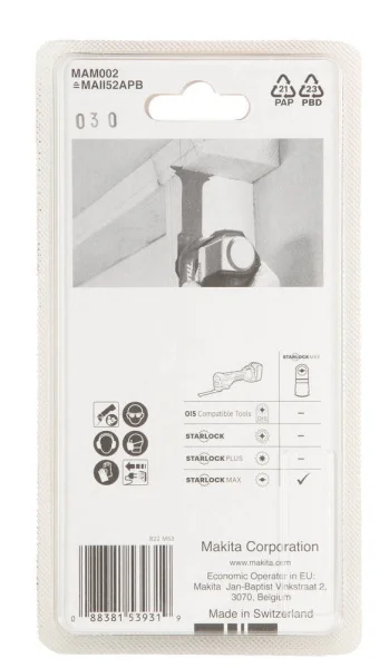 Makita lama per utensile multifunzione starlock max 52x70 mm per legno e metallo b-66416 - dettaglio 4